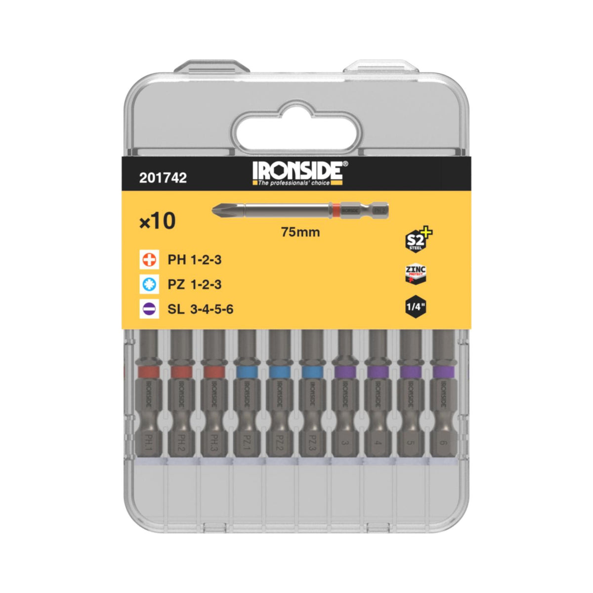 Ironside bitssett spor/PH/PZ 10 deler