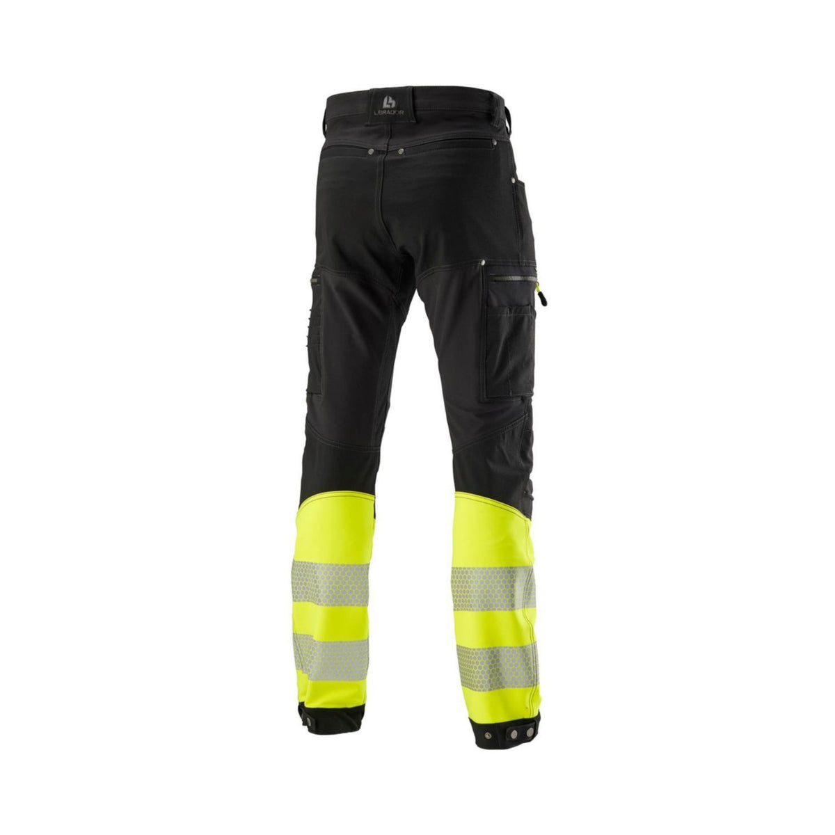 L.Brador Servicebukse 1031P HiVis kl. 1 – sort/gul, bakside