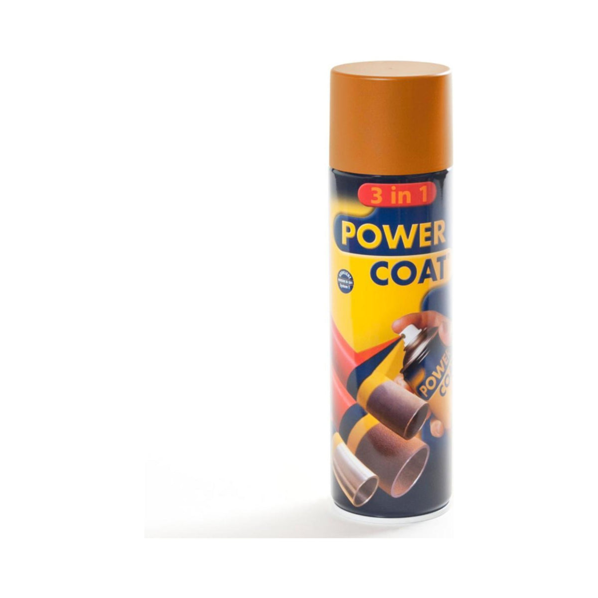 Power Coat 3 in 1 rustbeskyttende maling spray – maisgul (RAL 1006), framside