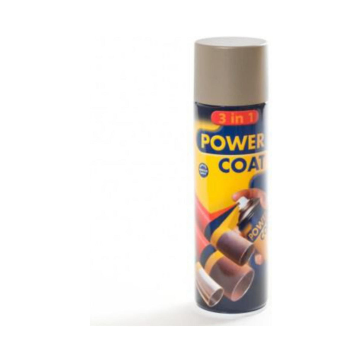 Power Coat 3 in 1 rustbeskyttende maling spray – platinagrå (RAL 7036), framside