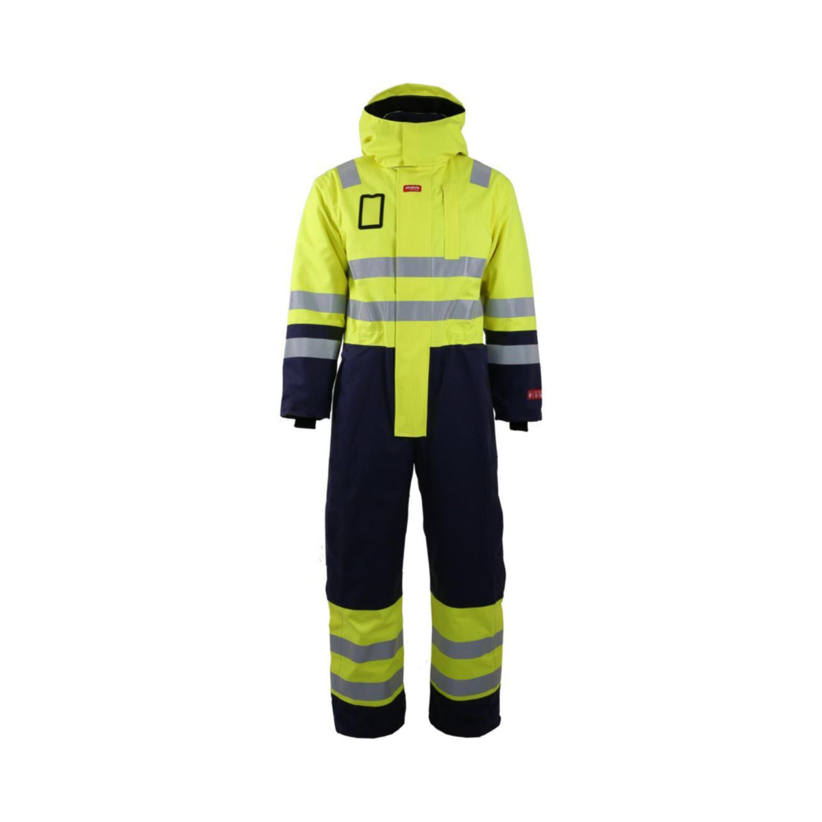 Strakofa Aksla Multinorm vinterkjeledress – gul/marineblå, framside