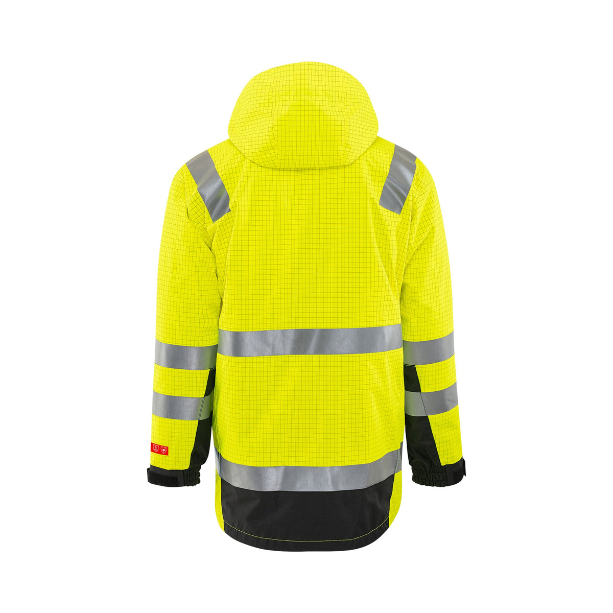 Strakofa Tor multinorm skalljakke kl. 3 – hivis gul/sort, bakside