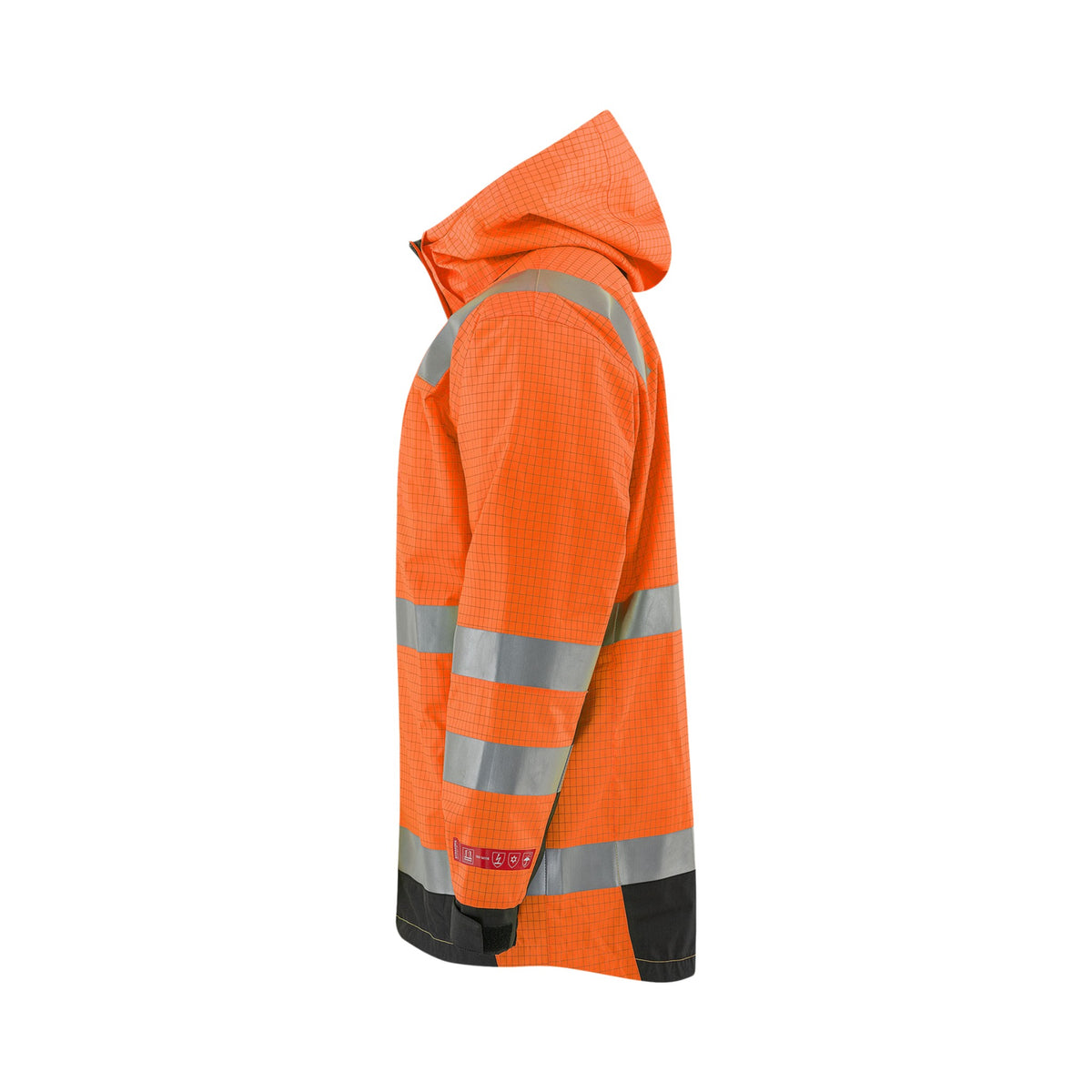 Strakofa Tor multinorm skalljakke kl. 3 – hivis oransje/sort, detalj