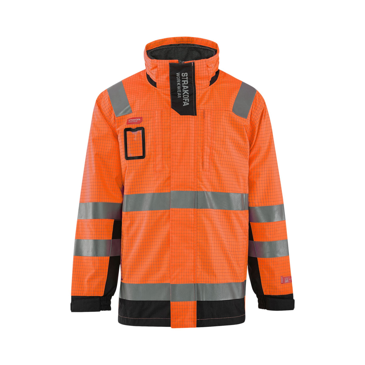 Strakofa Tor multinorm skalljakke kl. 3 – hivis oransje/sort, detalj