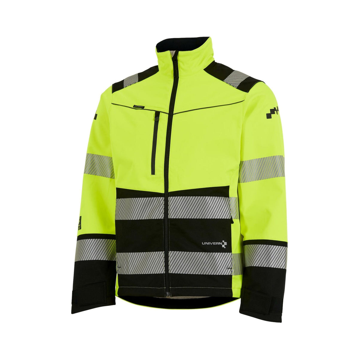 Univern Protec 98124 varsel softshelljakke, kl. 2/3 – Gul/sort