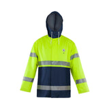 Aalesund Aksla Multinorm regnjakke kl. 2 – gul/marineblå, framside