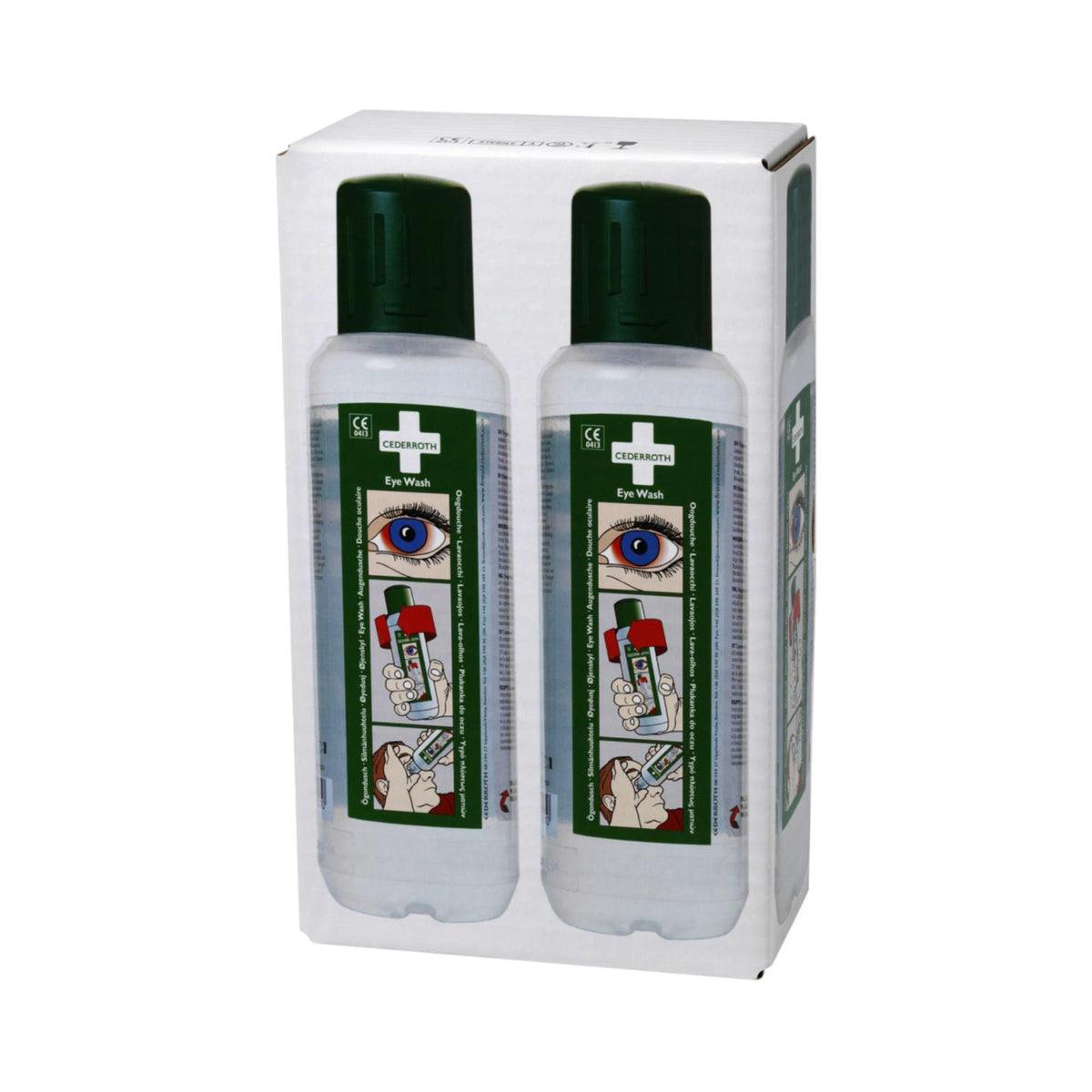Cederroth øyeskylleflaske 2 × 500 ml, framside