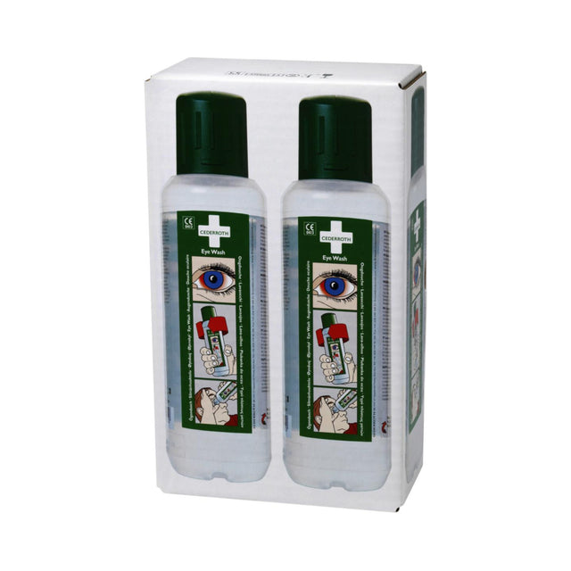 Cederroth øyeskylleflaske 2 × 500 ml, framside