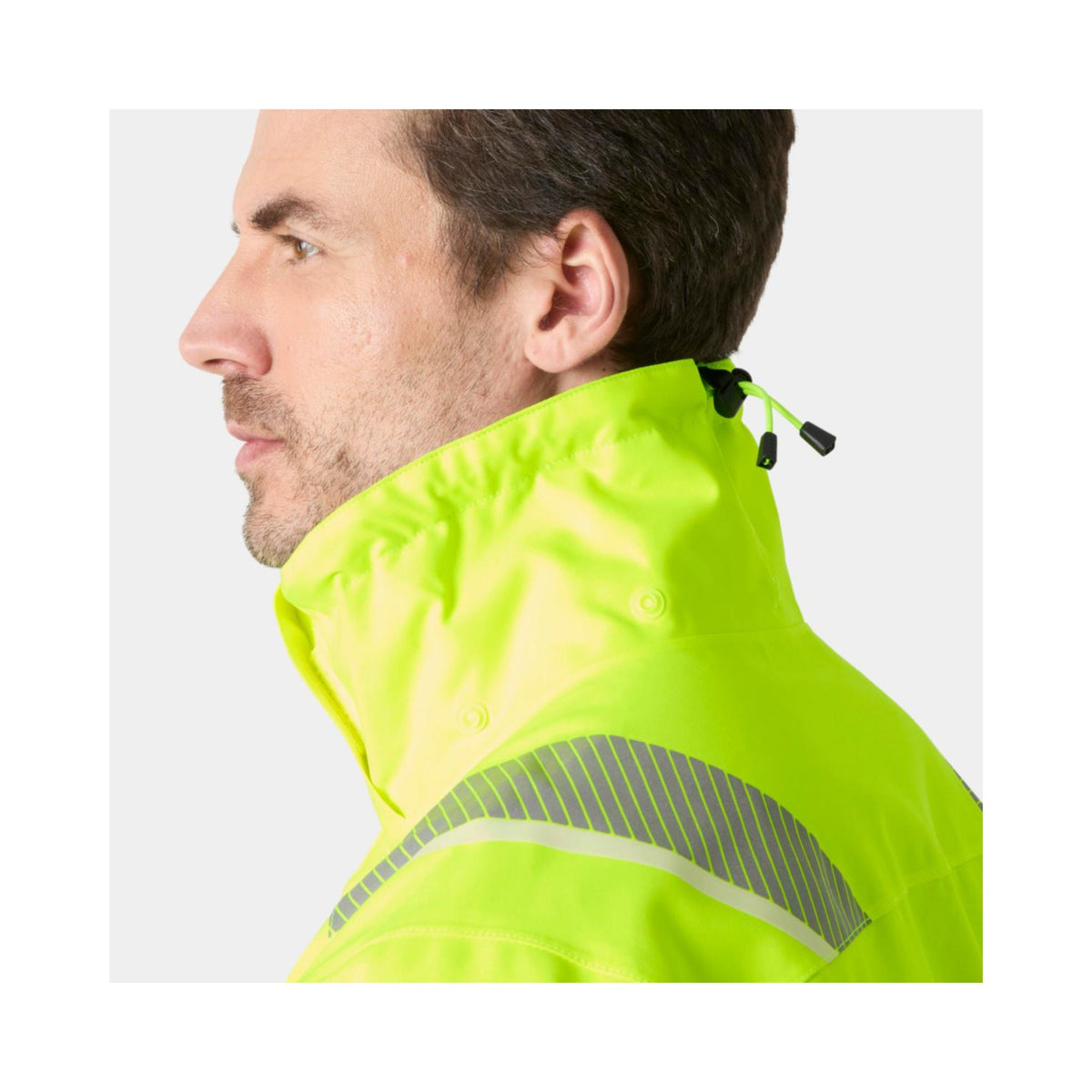 Helly Hansen ICU 2.0 skalljakke – HiVis gul/sort, detalj