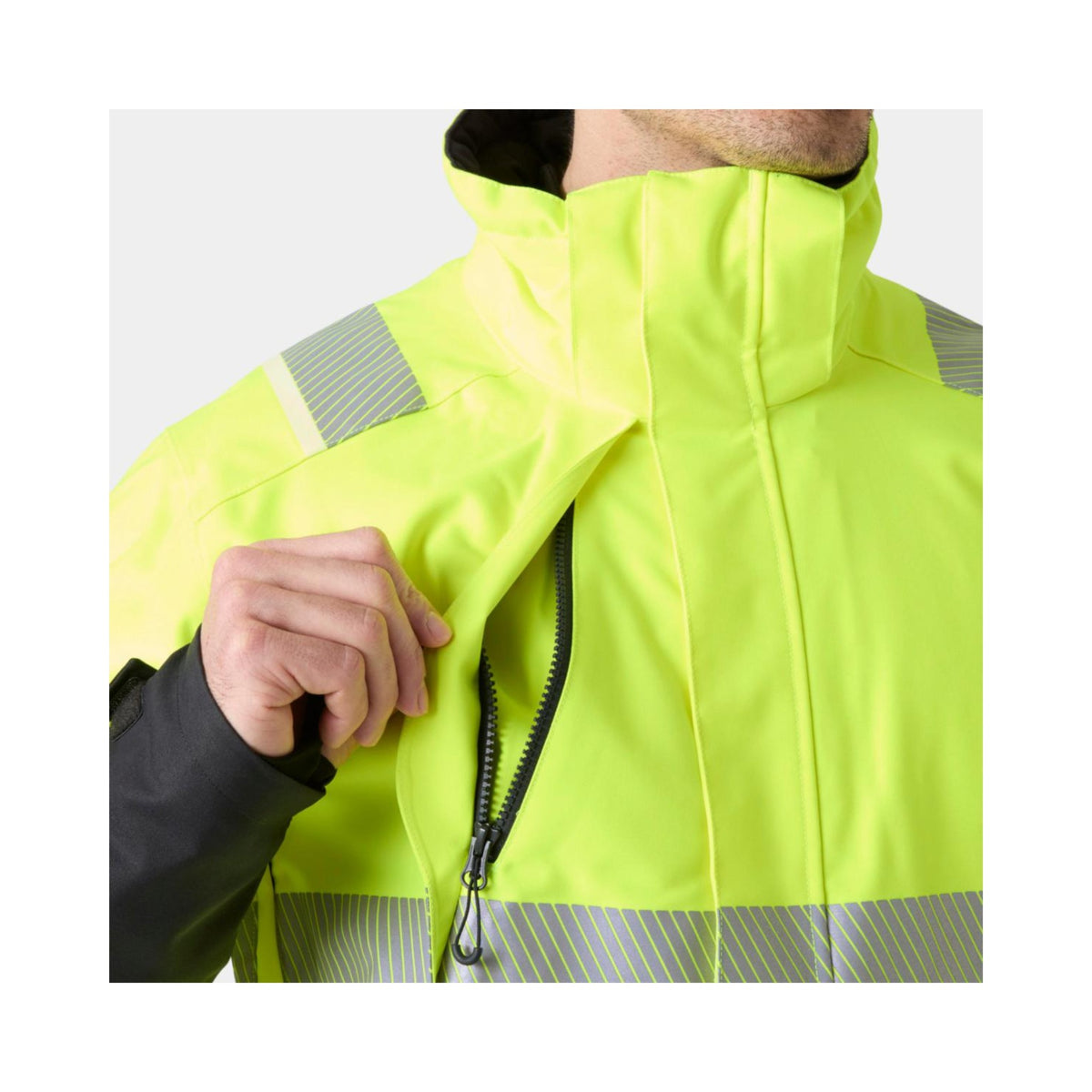 Helly Hansen ICU 2.0 vinterjakke – HiVis gul/sort, detalj