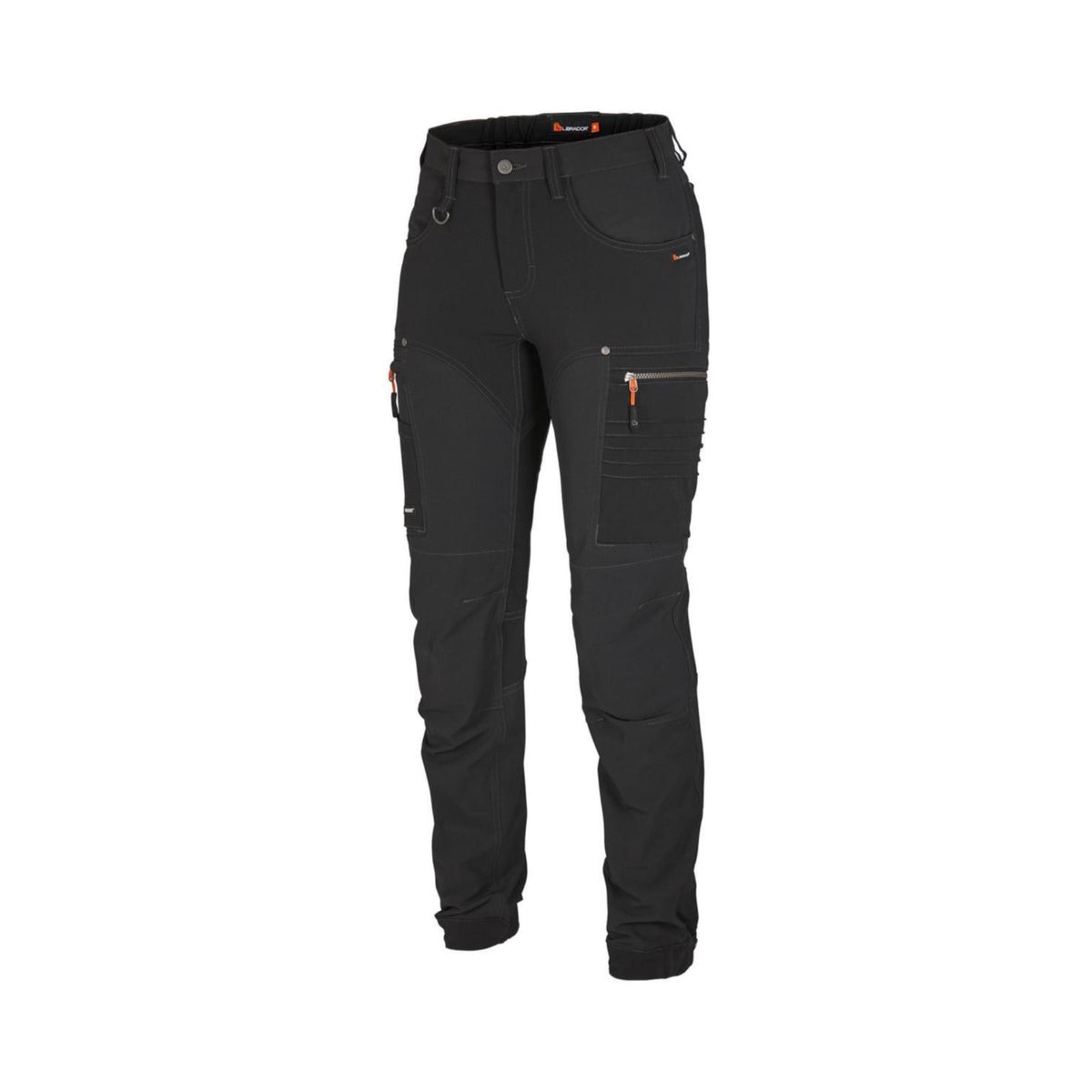 L.Brador Servicebukse dame 1030P 4X stretch – sort, framside