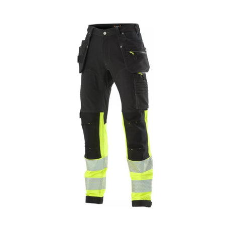 L.Brador Håndverksbukse 1021P HiVis kl. 1 – sort/gul, framside