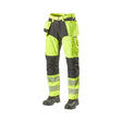 L.Brador Håndverksbukse 1075PB Heavy HiVis – gul/sort, framside