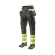L.Brador Håndverksbukse 1074PB Heavy – sort/gul, framside