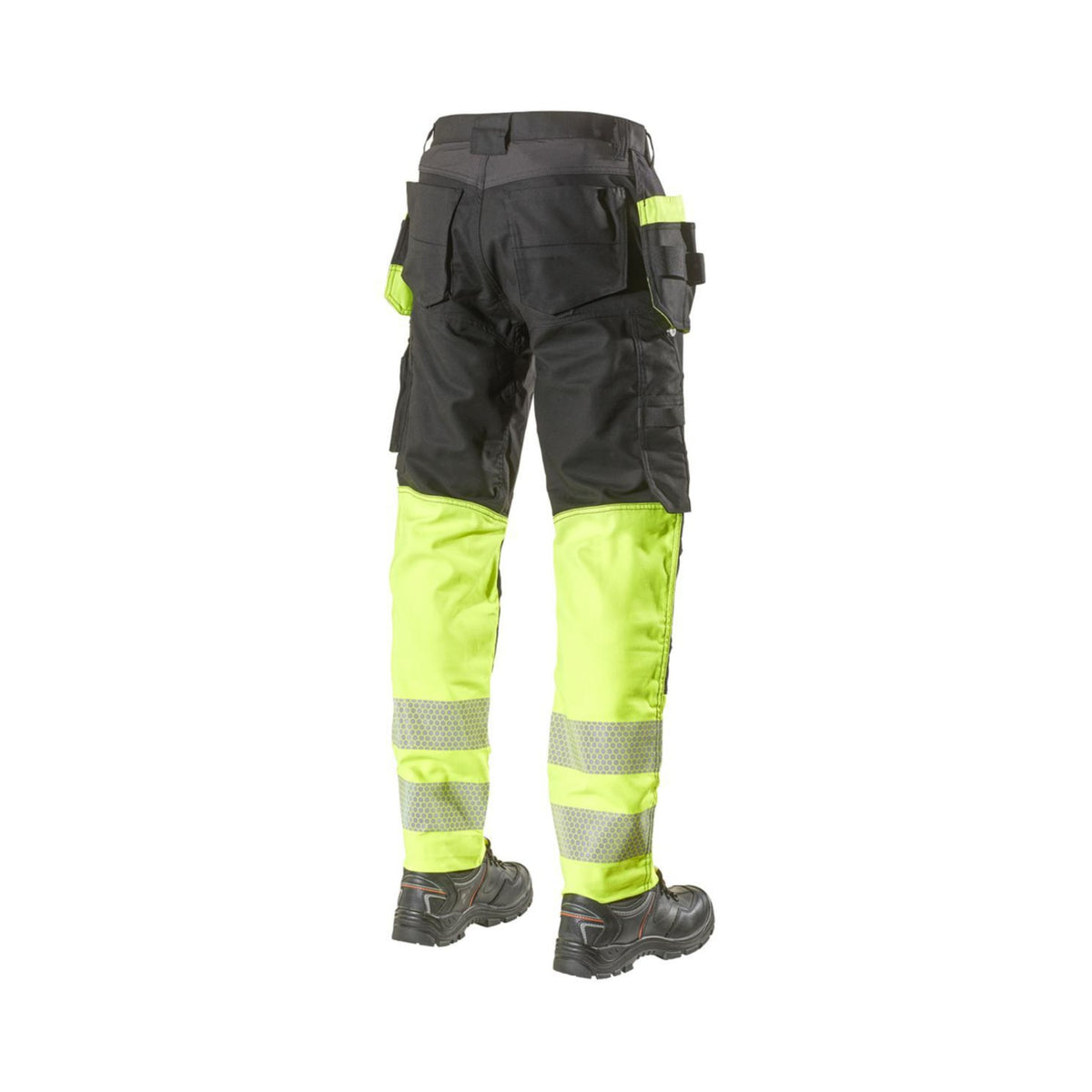 L.Brador Håndverksbukse 1074PB Heavy – sort/gul, bakside