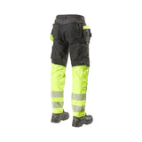 L.Brador Håndverksbukse 1074PB Heavy – sort/gul, bakside