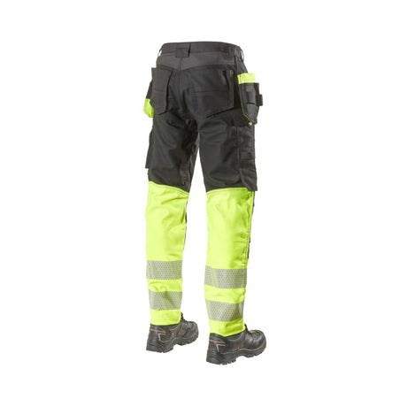 L.Brador Håndverksbukse 1074PB Heavy – sort/gul, bakside