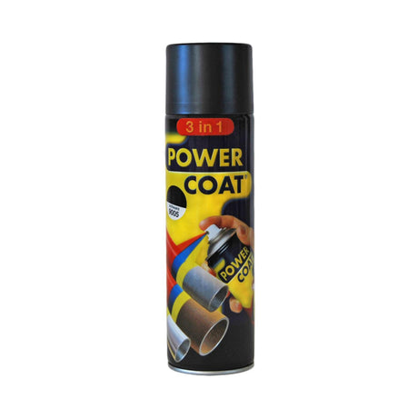 Power Coat 3 in 1 rustbeskyttende maling spray – dyp svart (RAL 9005), framside