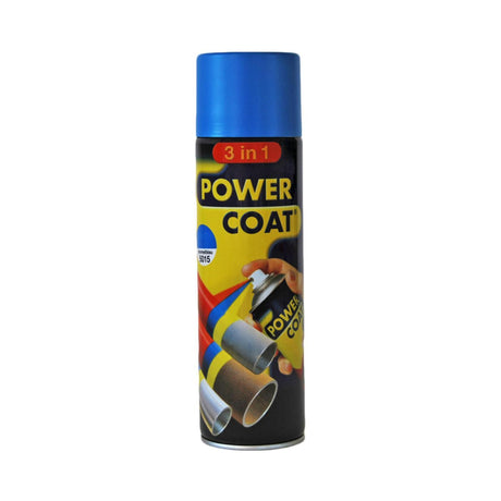 Power Coat 3 in 1 rustbeskyttende maling spray – himmelblå (RAL 5015), framside
