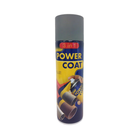 Power Coat 3 in 1 rustbeskyttende maling spray – musegrå (RAL 7005), framside