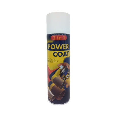 Power Coat 3 in 1 rustbeskyttende maling spray – trafikkhvit (RAL 9016), framside