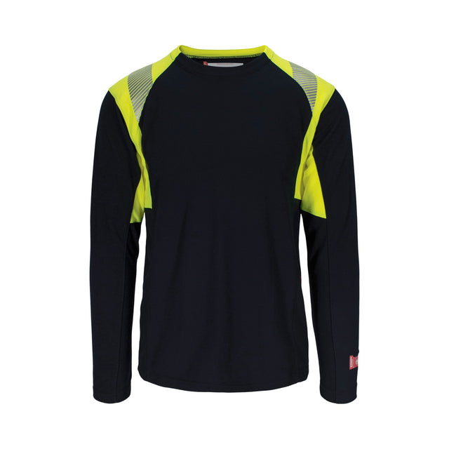 Strakofa Multi Plus trøye – marineblå/hivis gul, framside