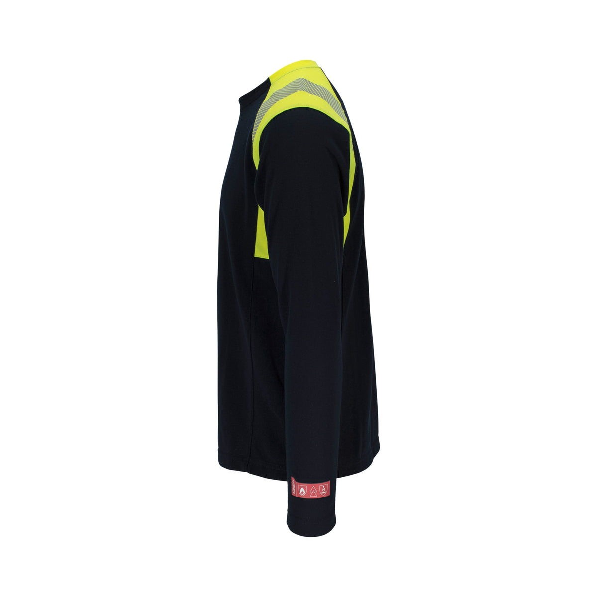 Strakofa Multi Plus trøye – marineblå/hivis gul, detalj
