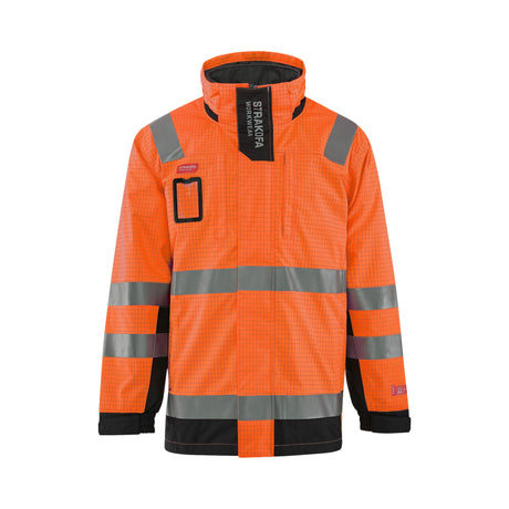 Strakofa Tor multinorm skalljakke kl. 3 – hivis oransje/sort, detalj