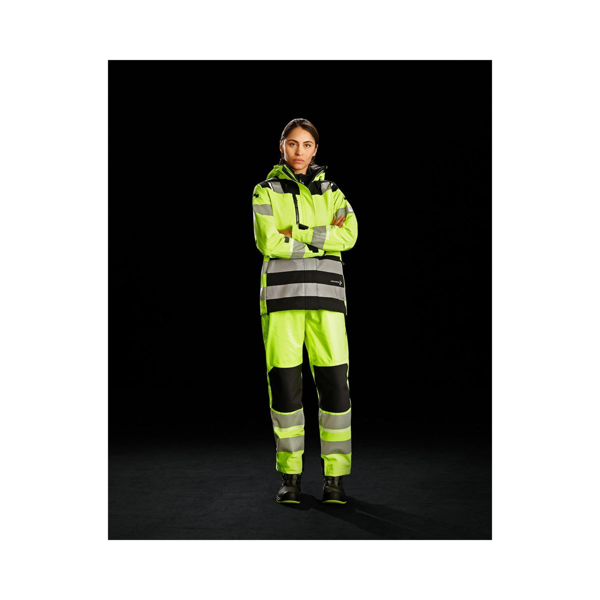 Univern Protec 87345 skallbukse dame, kl. 2 – Gul/sort